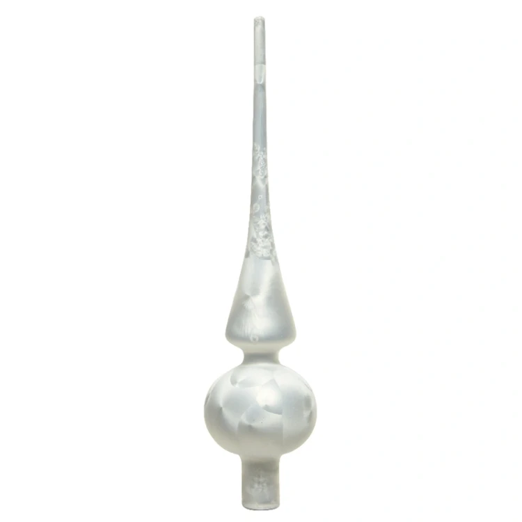 Szklany Szpic Choinkowy - Lodowy 26 cm