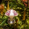 Folkowe szklane grzyby - zawieszki choinkowe 12,4 cm zdjęcie 3