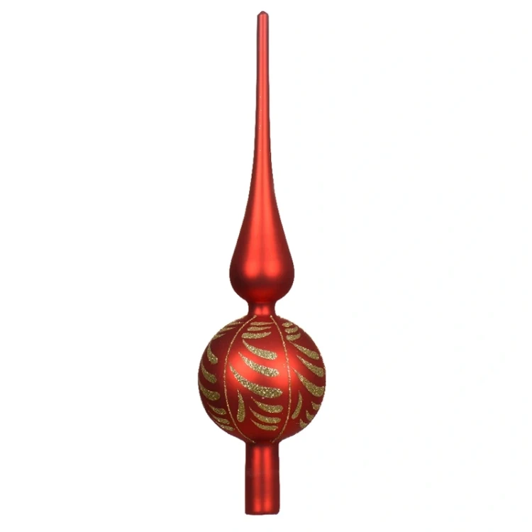 Szklany Szpic Choinkowy 31 cm - Łezki zdjęcie 3