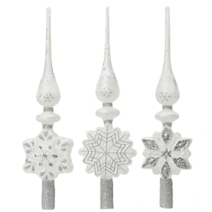 Szklany Szpic Choinkowy 35 cm - Gwiazdy