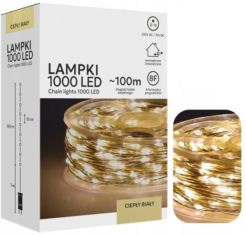 Mikro lampki na druciaku na szpuli 500/1000LED zdjęcie 10