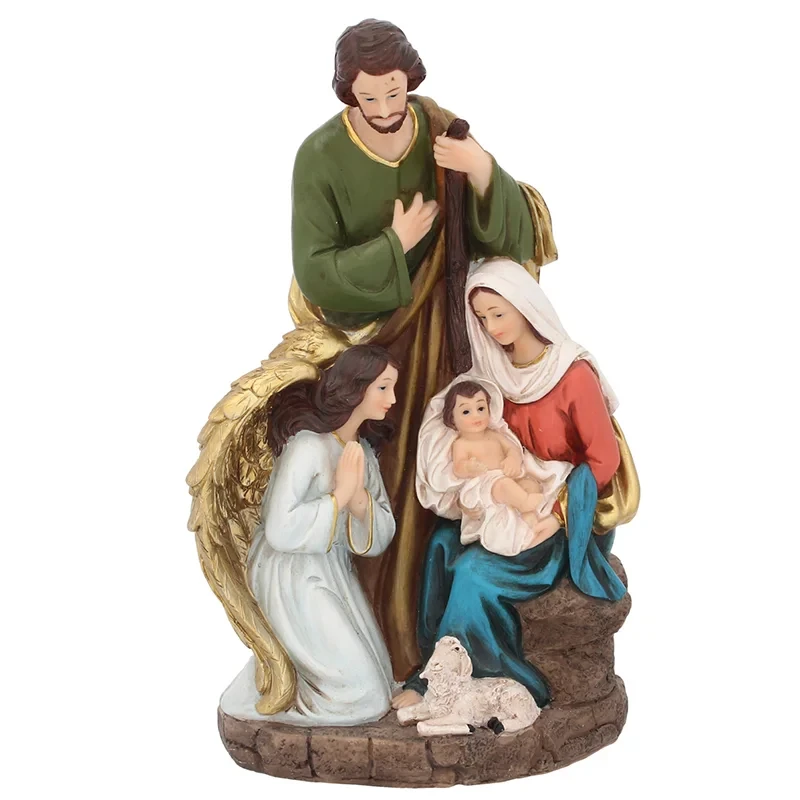Szopka Bożonarodzeniowa - Święta Rodzina z Aniołem 23 cm