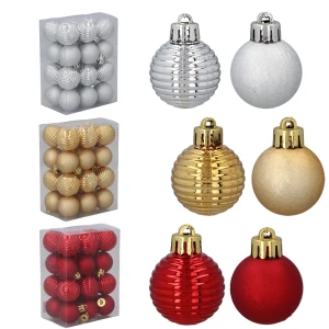 Małe bombki choinkowe 24szt. 3 cm