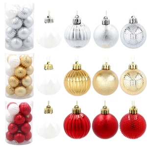 Plastikowe bombki choinkowe 4 cm - 16 szt.