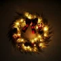 Świąteczny zielony Wieniec z oświetleniem - 40 cm 40 LED