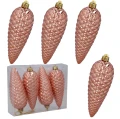 Różowe Szyszki choinkowe 14 cm - Zawieszki choinkowe kpl. 4 szt. zdj 3