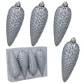 Srebrne Szyszki choinkowe 14 cm - Zawieszki choinkowe kpl. 4 szt. zdj 2