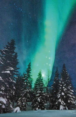 Świecący obraz 38x58cm Zorza Polarna
