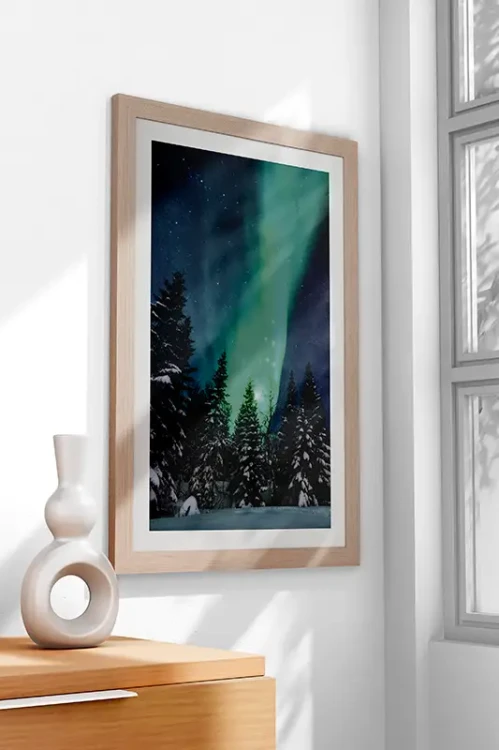 Świecący obraz 38x58cm Zorza Polarna