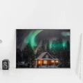 Świecący obraz 58x38 cm Zorza Polarna