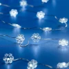 Lampki choinkowe na baterię - Śnieżynki 40 LED