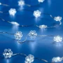 Lampki choinkowe na baterię - Śnieżynki 40 LED