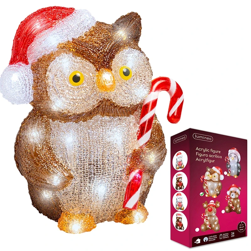 Świąteczna figurka dekoracyjna - Sowa- 32 LED 23 cm