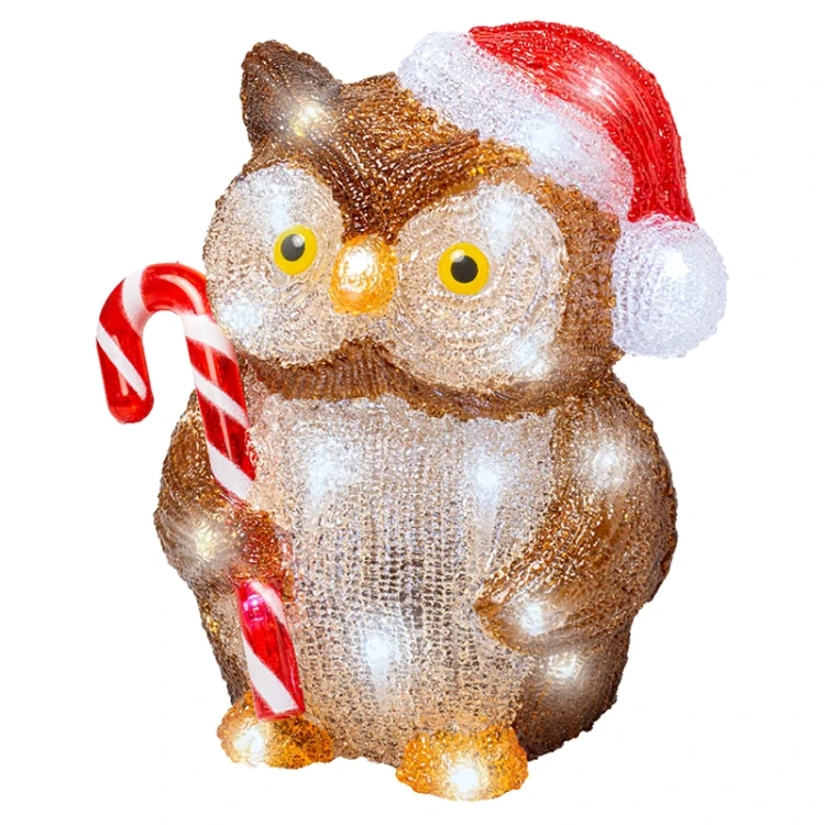 Świąteczna figurka dekoracyjna - Sowa- 32 LED 23 cm