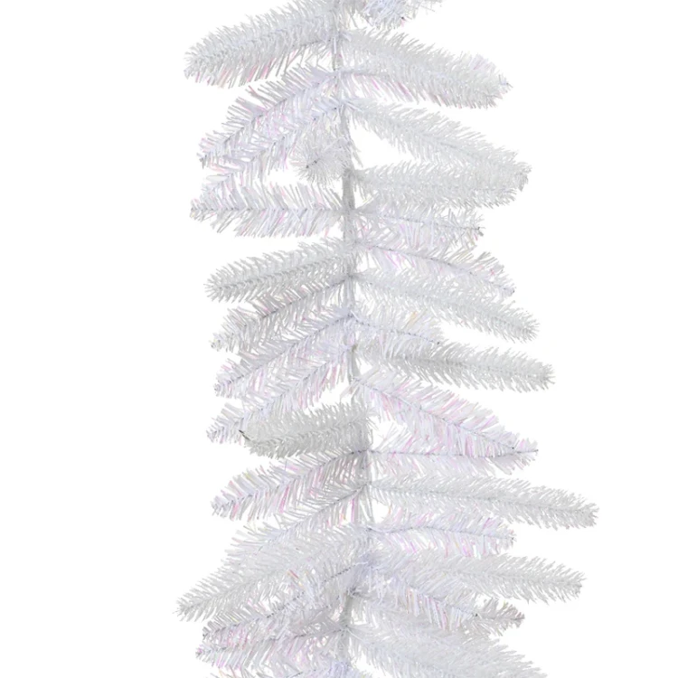 Biała brokatowa girlanda choinkowa 270 cm