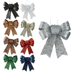 Plastikowa kokarda na choinkę 11 cm