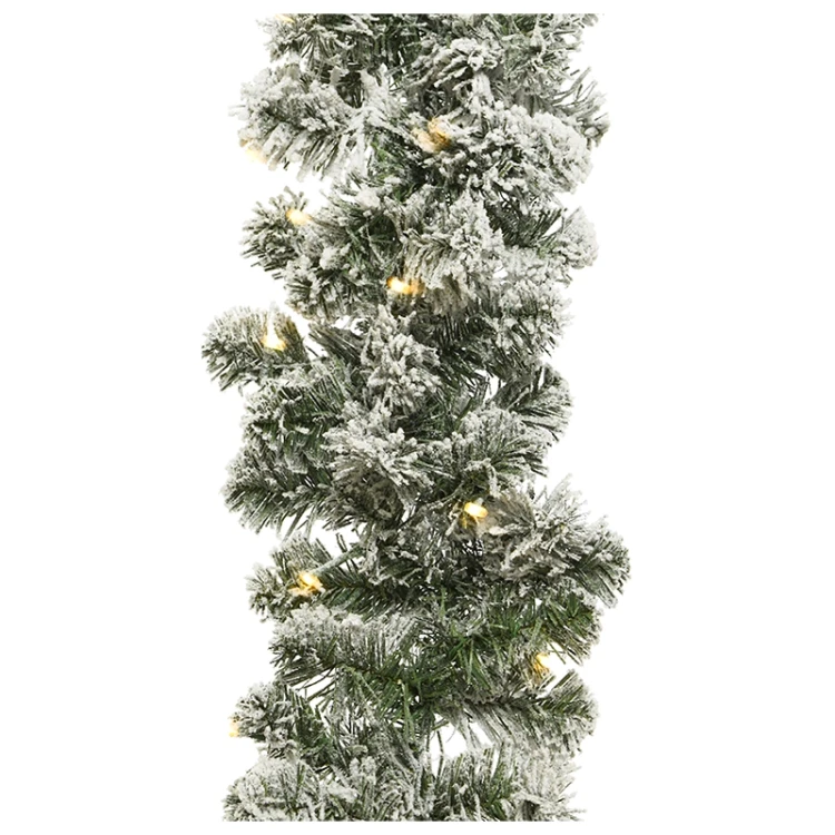 Ośnieżona girlanda choinkowa z oświetleniem 50 LED - Ciepły biały 270 cm