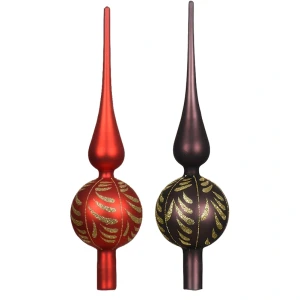 Szklany Szpic Choinkowy 31 cm - Łezki 