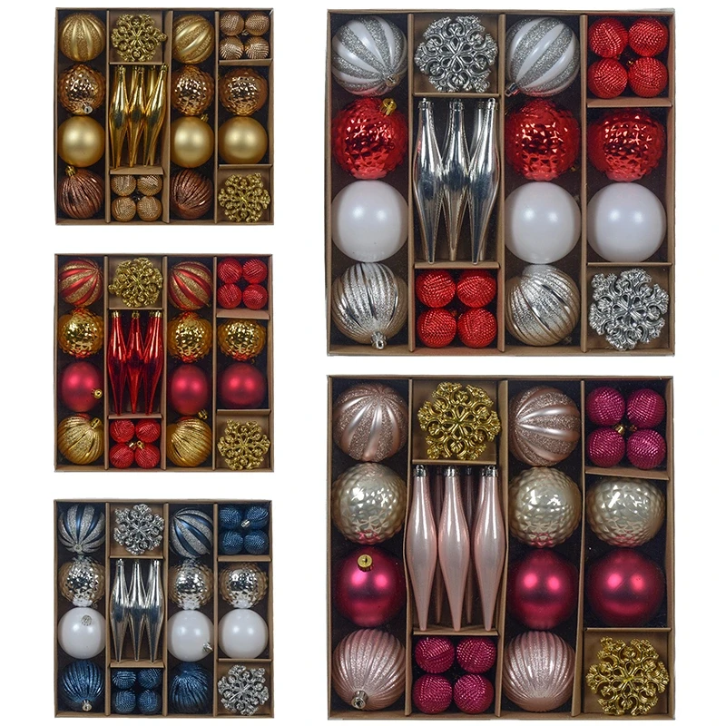 Zestaw ozdób choinkowych 46 szt. 8 cm