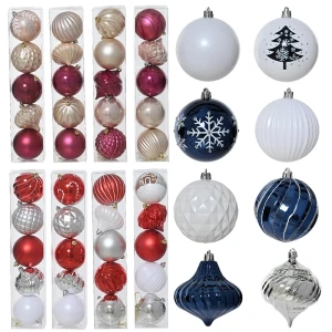 Plastikowe bombki choinkowe 8 cm kpl. 5 szt. 