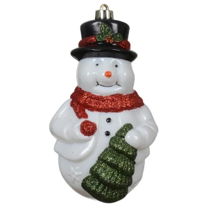 Bałwanek w kapeluszu - 16,5 cm Plastikowa zawieszka