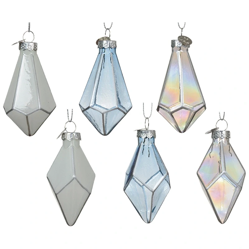 Przezroczyste diamenty - Szklane geometryczne zawieszki 7,5 cm