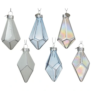 Przezroczyste diamenty - Szklane geometryczne zawieszki 7,5 cm