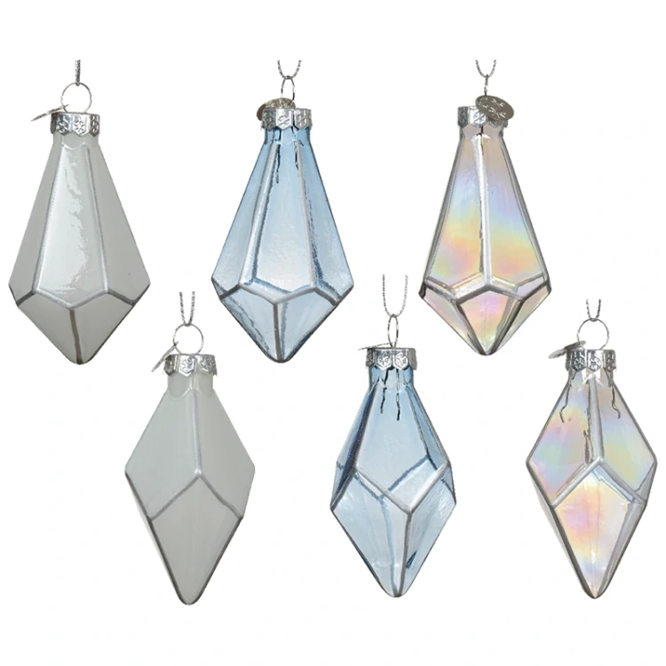 Przezroczyste diamenty - Szklane geometryczne zawieszki 7,5 cm