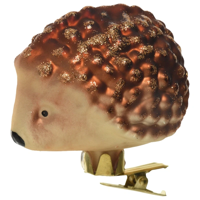 Szklany Jeż na klipsie - 7,5 cm