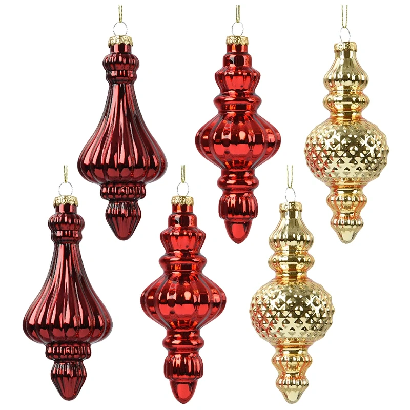 Szklane barokowe sople - Zawieszki choinkowe 15 cm