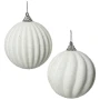 Białe żłobione bombki choinkowe kpl. 6 szt. 8 cm