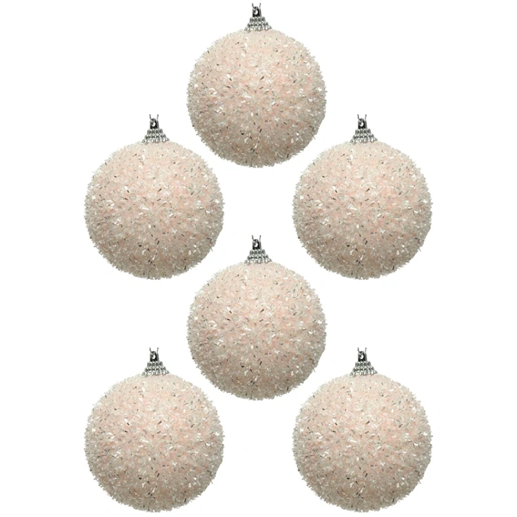 Pudrowo różowe bombki choinkowe kpl. 6 szt. 8 cm