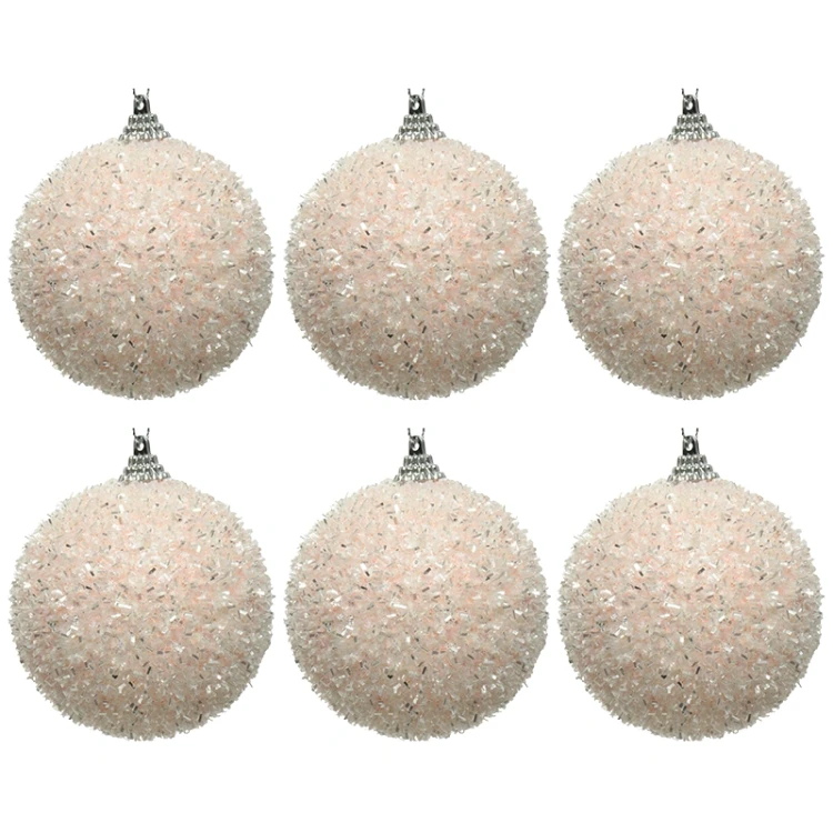 Pudrowo różowe bombki choinkowe kpl. 6 szt. 8 cm