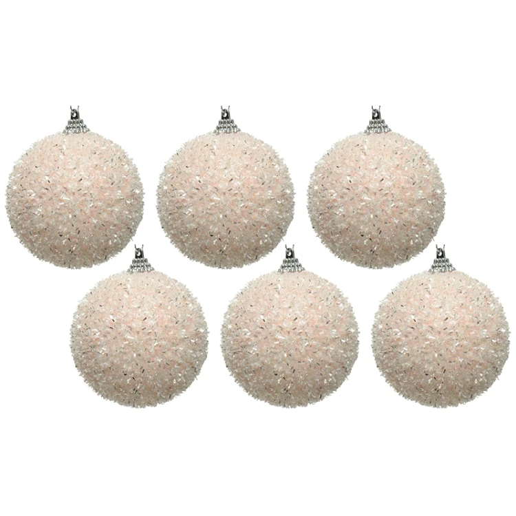 Pudrowo różowe bombki choinkowe kpl. 6 szt. 8 cm