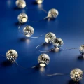 Lampki choinkowe na baterię - Kule 12 LED - Ciepły Biały zdjęcie 3
