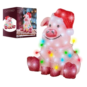 Akrylowa świecąca świnka - 100 LED 30x36,5x41 cm