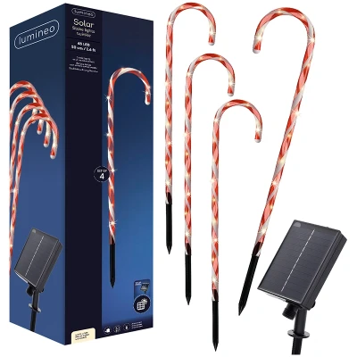 Solarne świetlne Laski Cukrowe kpl. 4 szt. 48 LED - Ciepły biały