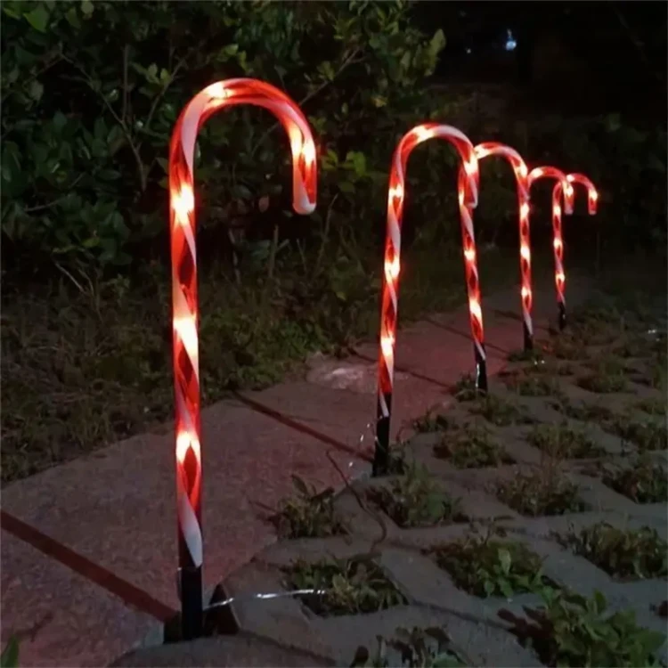 Solarne świetlne Laski Cukrowe kpl. 4 szt. 48 LED - Ciepły biały