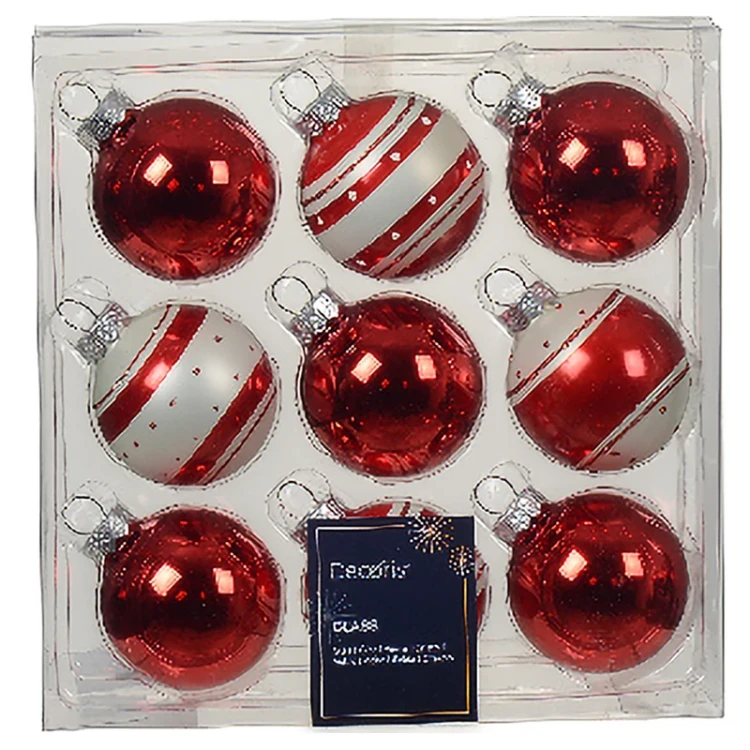 Szklane bombki choinkowe - 9 szt. 4 ,5 cm zdjęcie 5