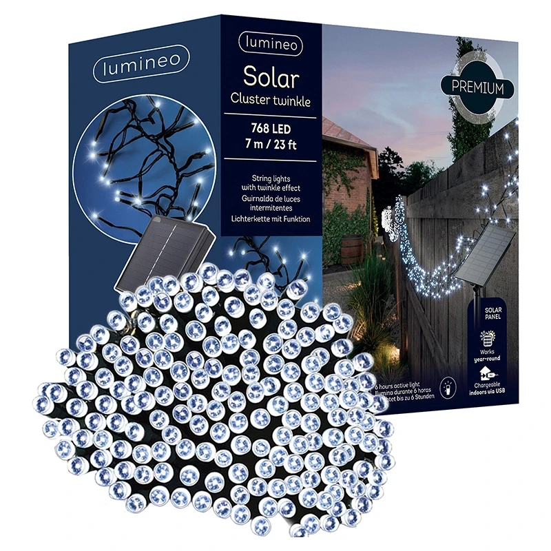 Girlanda świetlana SOLARNA PREMIUM - 768LED 7M Zimny biały