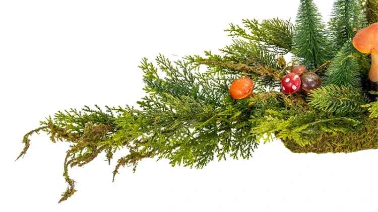 Naturalny stroik z mchu i grzybów 120 cm