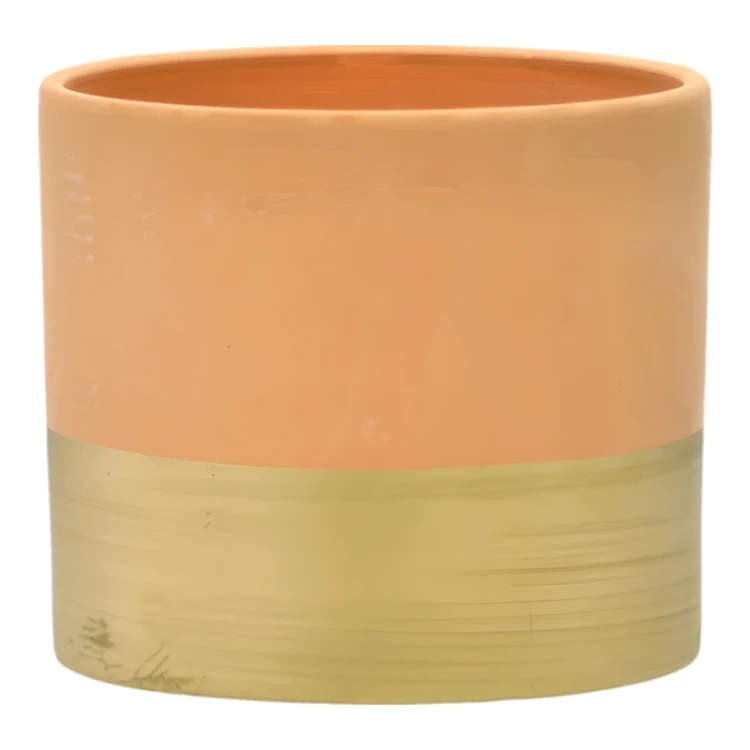 Ceramiczna osłonka z złotym pasem na doniczkę 15x15x13,2 cm zdjęcie 5