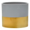 Ceramiczna osłonka z złotym pasem na doniczkę 15x15x13,2 cm zdjęcie 3