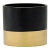 Ceramiczna osłonka z złotym pasem na doniczkę 15x15x13,2 cm zdjęcie 1