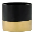 Ceramiczna osłonka z złotym pasem na doniczkę 15x15x13,2 cm zdjęcie 1