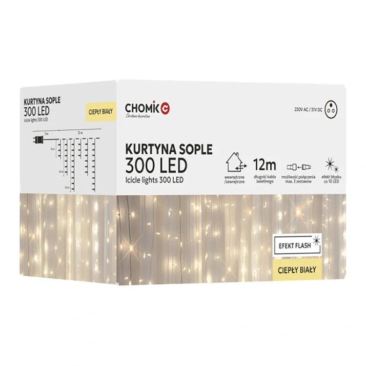 Lampki choinkowe zewnętrzne 300 LED fot.2