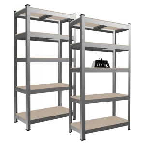 Zestaw dwóch regałów magazynowych 180 cm - 175kg