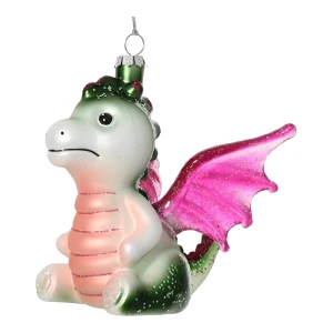 Szklany smok - Zawieszka choinkowa 13,1 cm