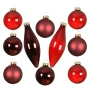 Bordowy Zestaw szklanych bombek choinkowych - 10 szt.
