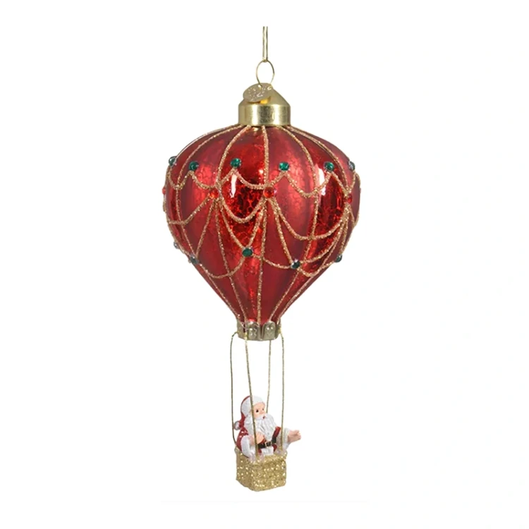 Szklany balon - Świąteczne zawieszki choinkowe kpl. 2 szt. 14 cm zdjęcie 2
